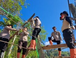 *Polres Gayo Lues Bangun Empat Jembatan Gantung, Warga: Dapat Menjual Hasil Kebun Ke Pasar*