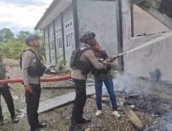 *Respon Cepat, Tim Tindak Yahukimo Amankan Lokasi Kebakaran di SMA Negeri 2 Dekai*