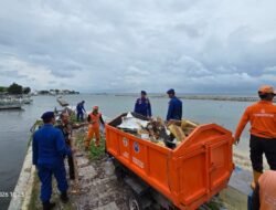 *Ditpolairud Polda Metro Jaya Bersihkan 200 Kg Sampah di Pulau Lancang*